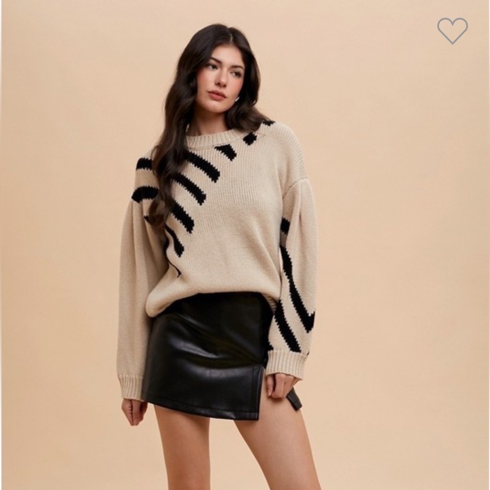 NWT Bias stripe sweater